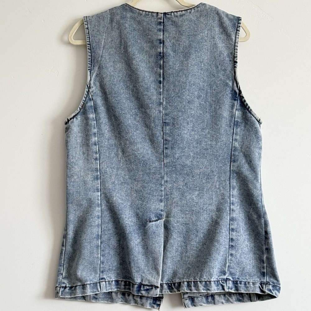 VIGOSS Denim Vest XL Festival Boho Cabin Eclectic - Picture 2 of 10